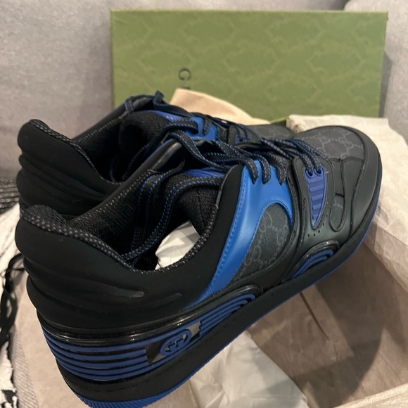 NEW Gucci Men’s Supreme GG Logo Blue Sneakers - Picture 9 of 13
